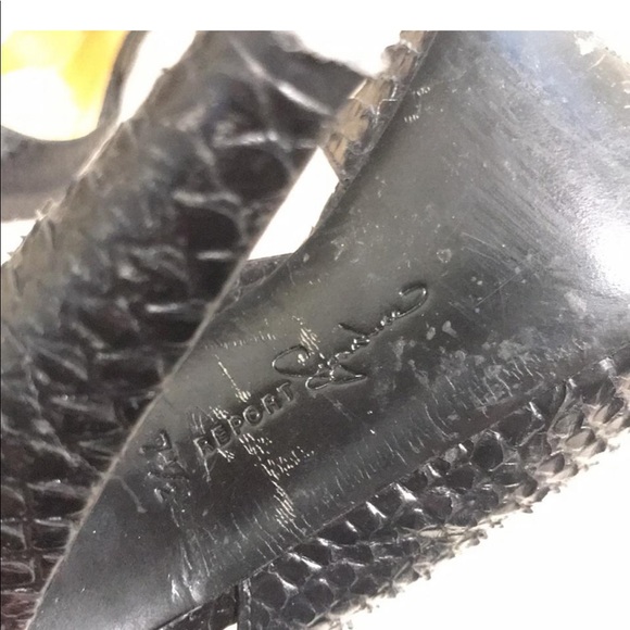 Black Faux Snakeskin Platform Heel - Picture 8 of 8